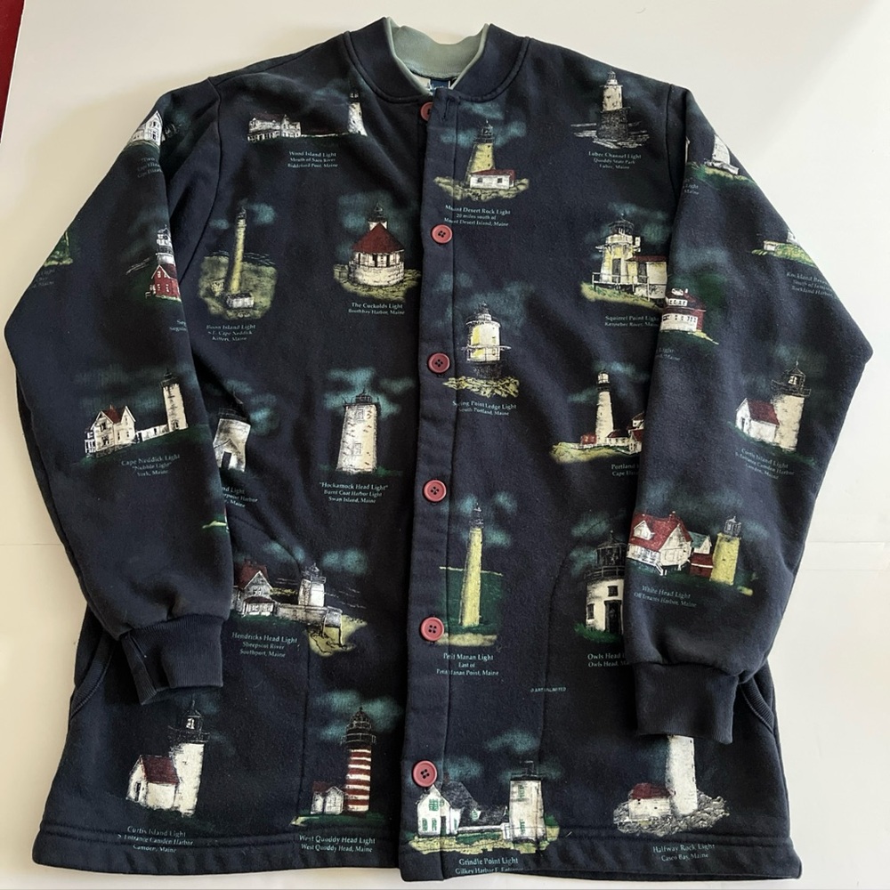 Vintage 90’s Art Unlimited Maine Lighthouse AOP Sweater